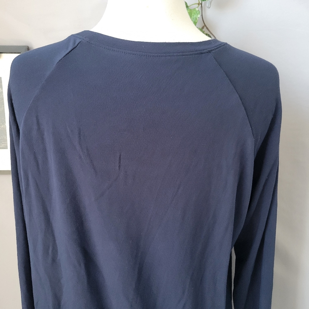 Cozy Earth Brushed Bamboo Soft Pullover Long Sleeve Crew Sweatshirt Navy S - Picture 5 of 14